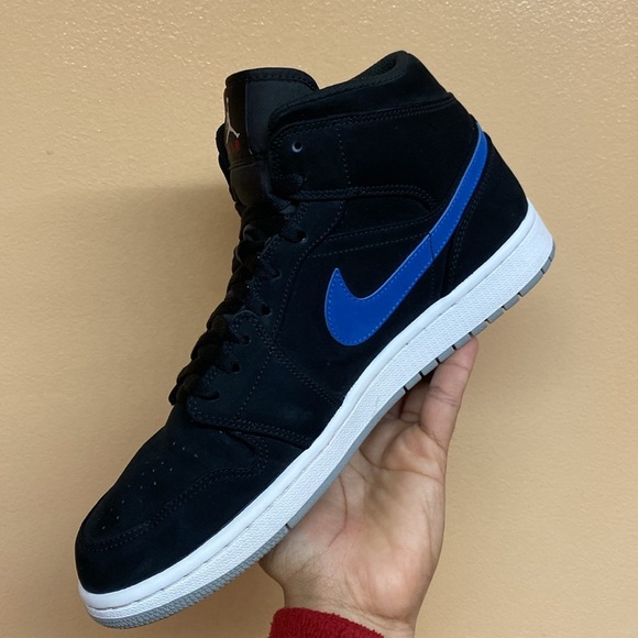 Air Jordan 1 Mid Multi Color Swoosh Black 554724-065 - Picture 9 of 16